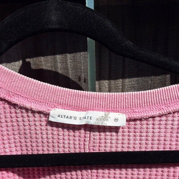 Altar’D State Pink Waffle Knit Crop Top - Picture 3 of 4